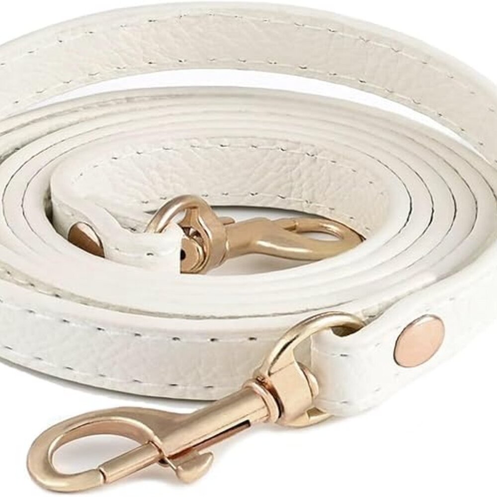 Leather PU Strap Replacement for Handbags Crossbody NWT White Gold Hardware